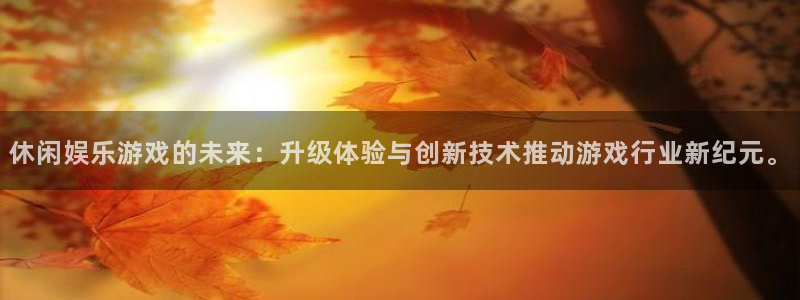 今年会电子游戏网页版：休闲娱乐游戏的未来：升级体验与创新技术推动游戏行业新纪元。
